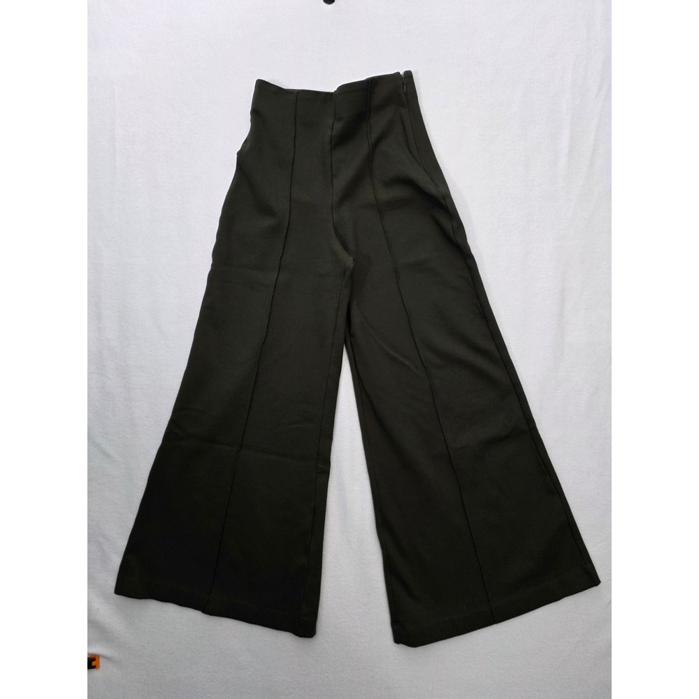 Quince Wide Leg Ponte Pants XS Dark Olive Green Professional Minimalist
